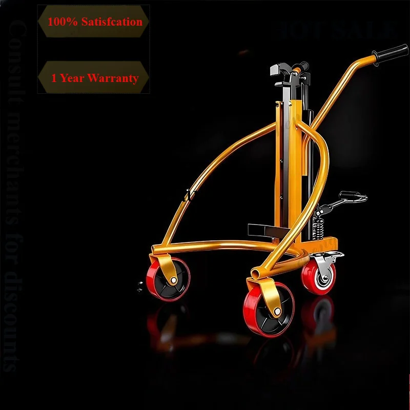 81 Eagle beak manual hydraulic oil drum truck 200L round iron drum plastic drum hydraulic bite nozzle loading and unloading cart
