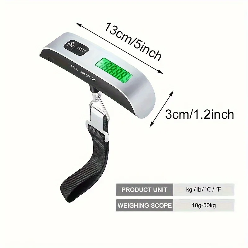 Luggage Scales Portable 50kg/10g Hanging Scale Digital Scale BackLight Electronic Fishing Weights Pocket Scale Bascula Maleta