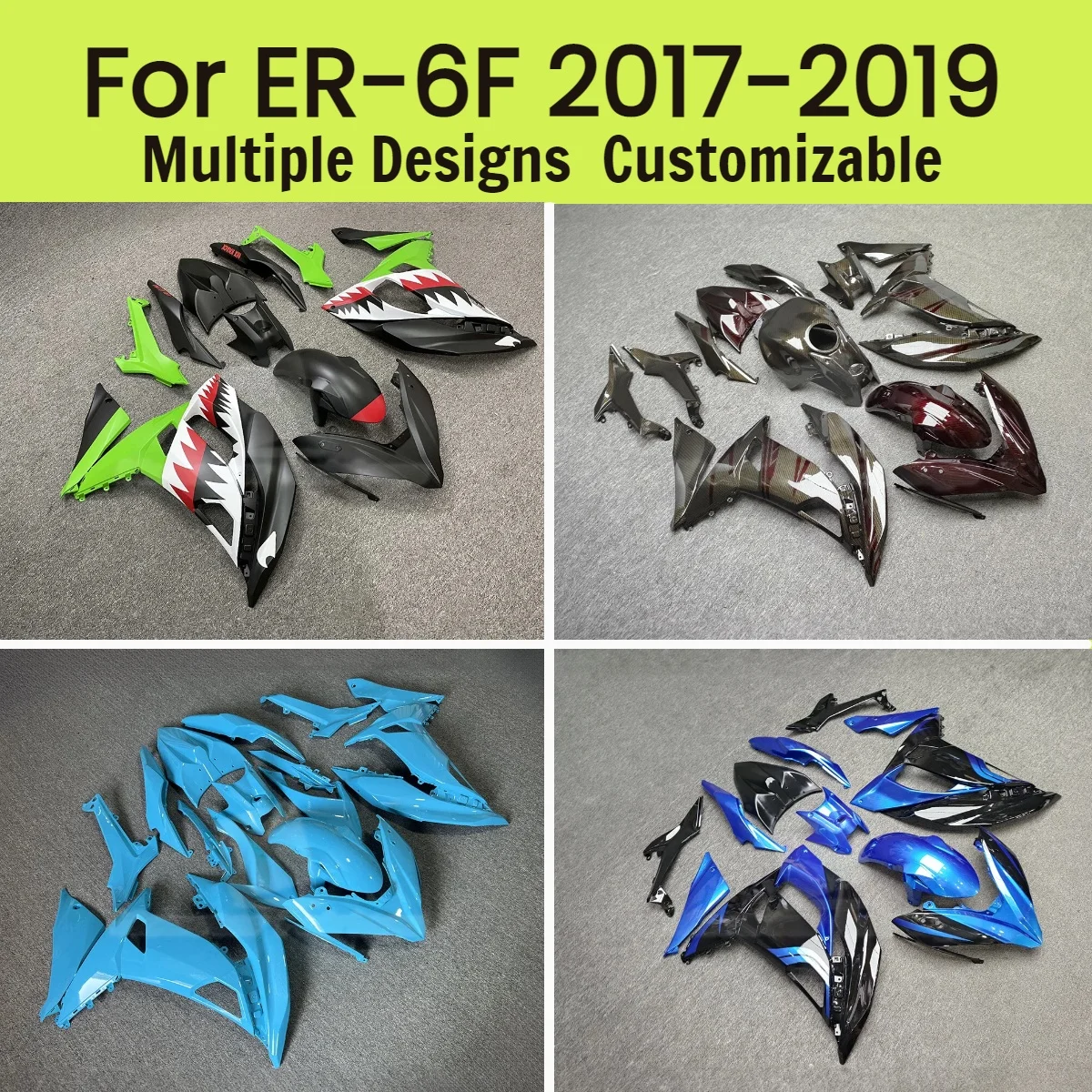 

Комплект обтекателей для Kawasaki ER-6F 2017-2019, литые обтекатели из АБС-пластика, комплект обшивки мотоцикла, Ninja650 17 18 19