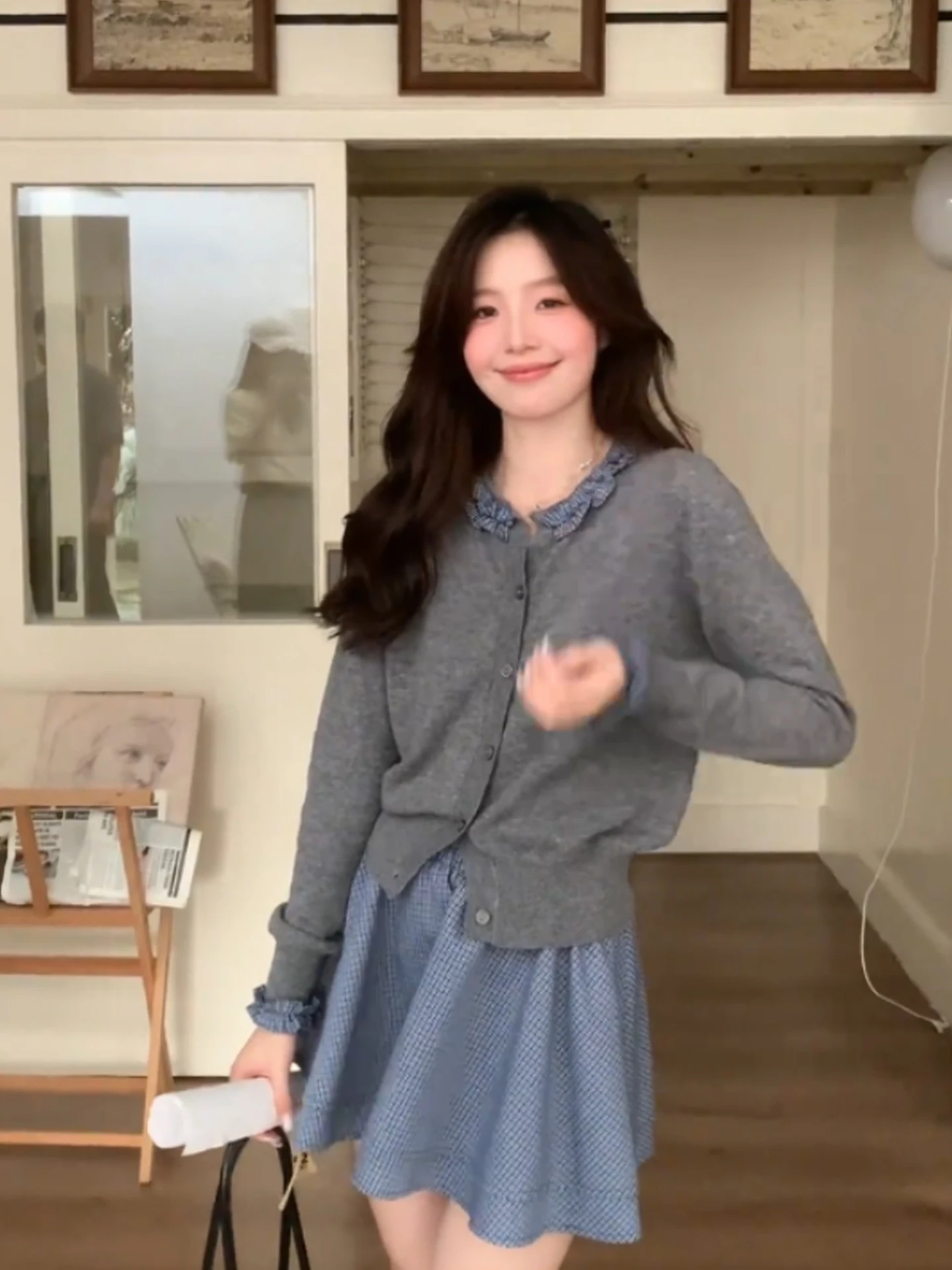 Early Autumn Single Button Long Sve Comfortable Korean Sle Knitted Top Slimming Commute Casual High End Faionable