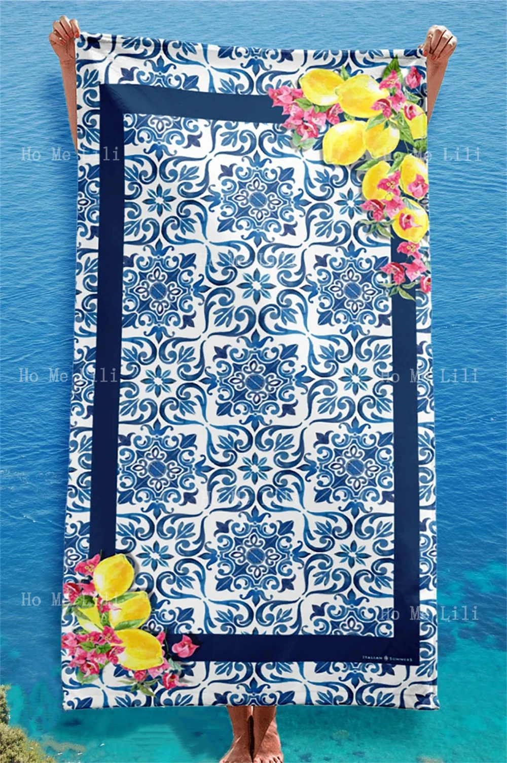 Italy Beach Towel Italian Tiles Sicilian Baroque Quick-Drying Towel