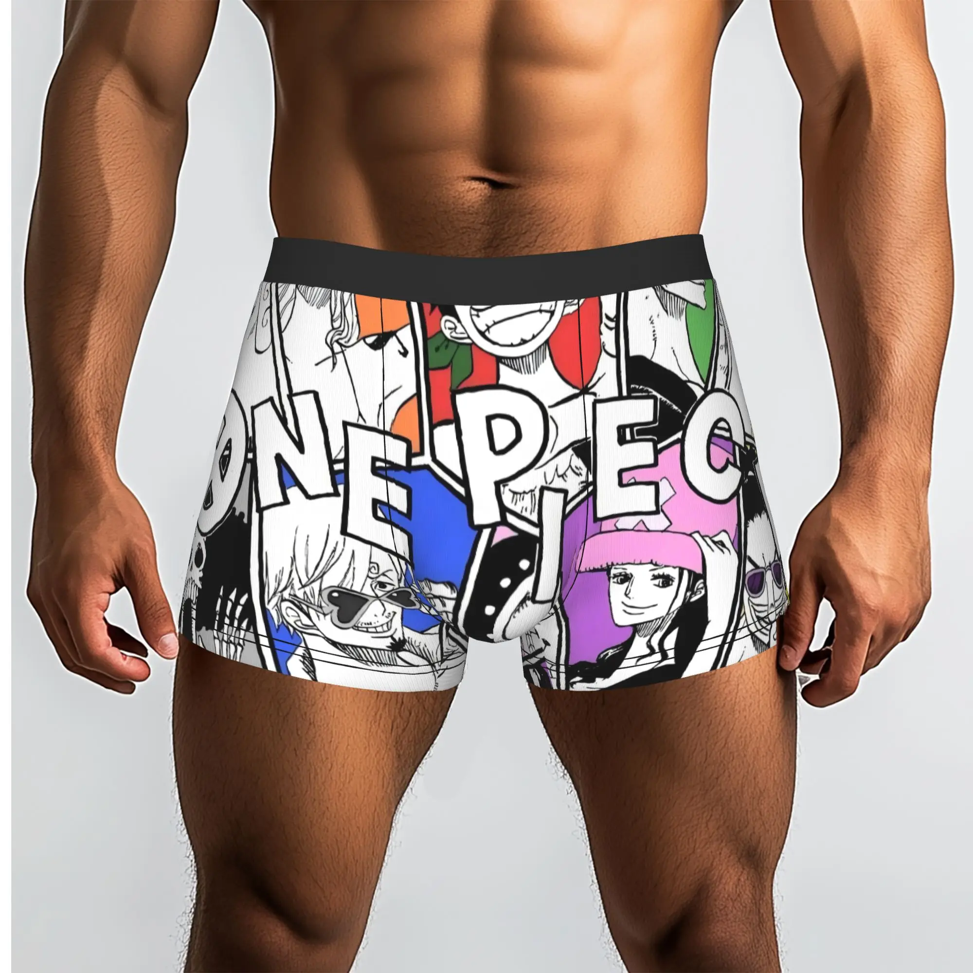 Straw Hat Pirates Members One Piece Underpants Homme Panties Male Underwear Print Shorts Boxer Briefs