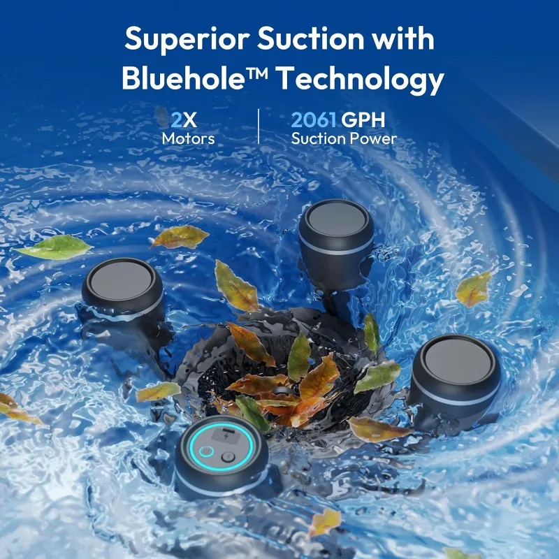 F10 Robotic Surface Skimmer, Pool Cleaner with Powerful Suction, Dual Motor, 5L Filter, Dual Cleaning Modes, Smart App Control