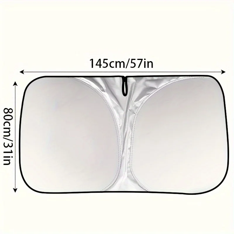 Foldable Car Sunshade With Hollow Design Upgraded Thick Titanium Silver For Front Windshield Reflective And Insulated Sunshade W