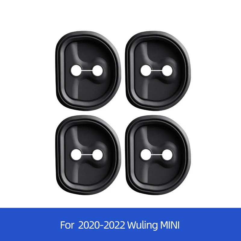 

4pcs/set Car Door Mute Damping Cushion Silicone For Wuling Mini 2020-2022 Car Door Lock Buckle Anti-collision Protective Cover