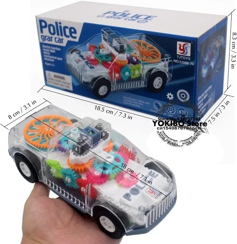 Baby toys Toddler Police Car Electric Vehicle Toy Auto Driving Transparent Gears Music Lights Cars Toys for Kids Boys