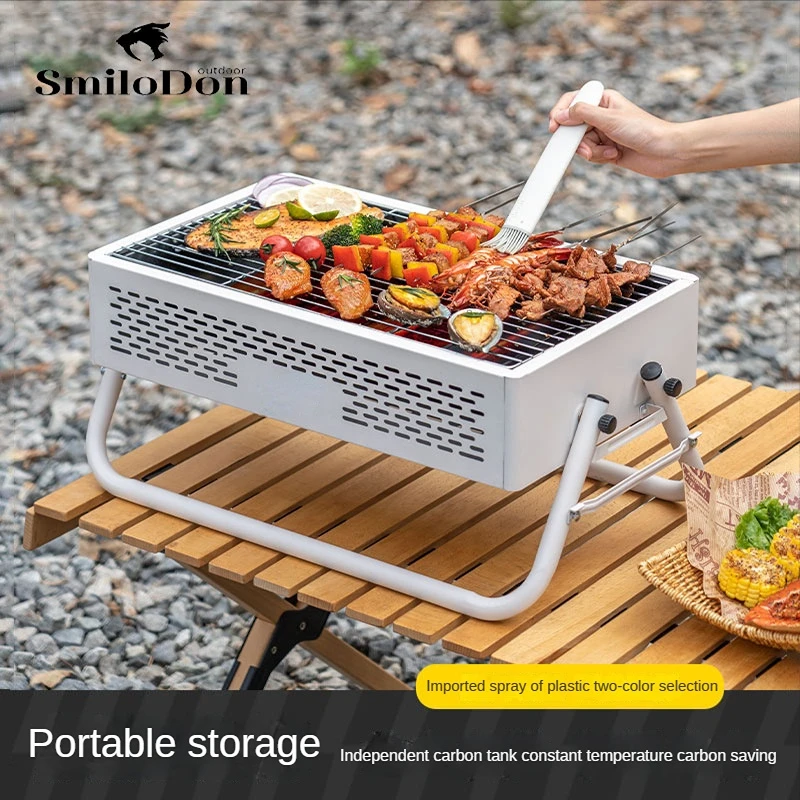 

Smilodon-Camping Picnic Stove Outdoor BBQ Grill Portable Cooking Charcoal Stove One-piece Barbecue Utensils