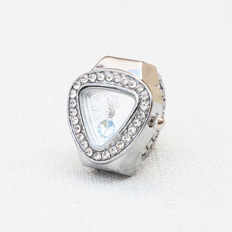 Mini-Ringe, Uhr, Edelstahlarmband, Legierungsgehäuse, für Männer, Frauen, Studenten, personalisierter Mode-Ring-Schmuck – Detail 2