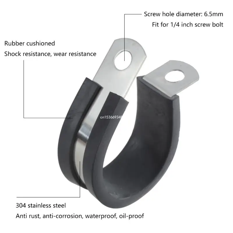 Heavy Duty Rubber & Steel Clamps Rubber Insulated Clamps for Cable Organization