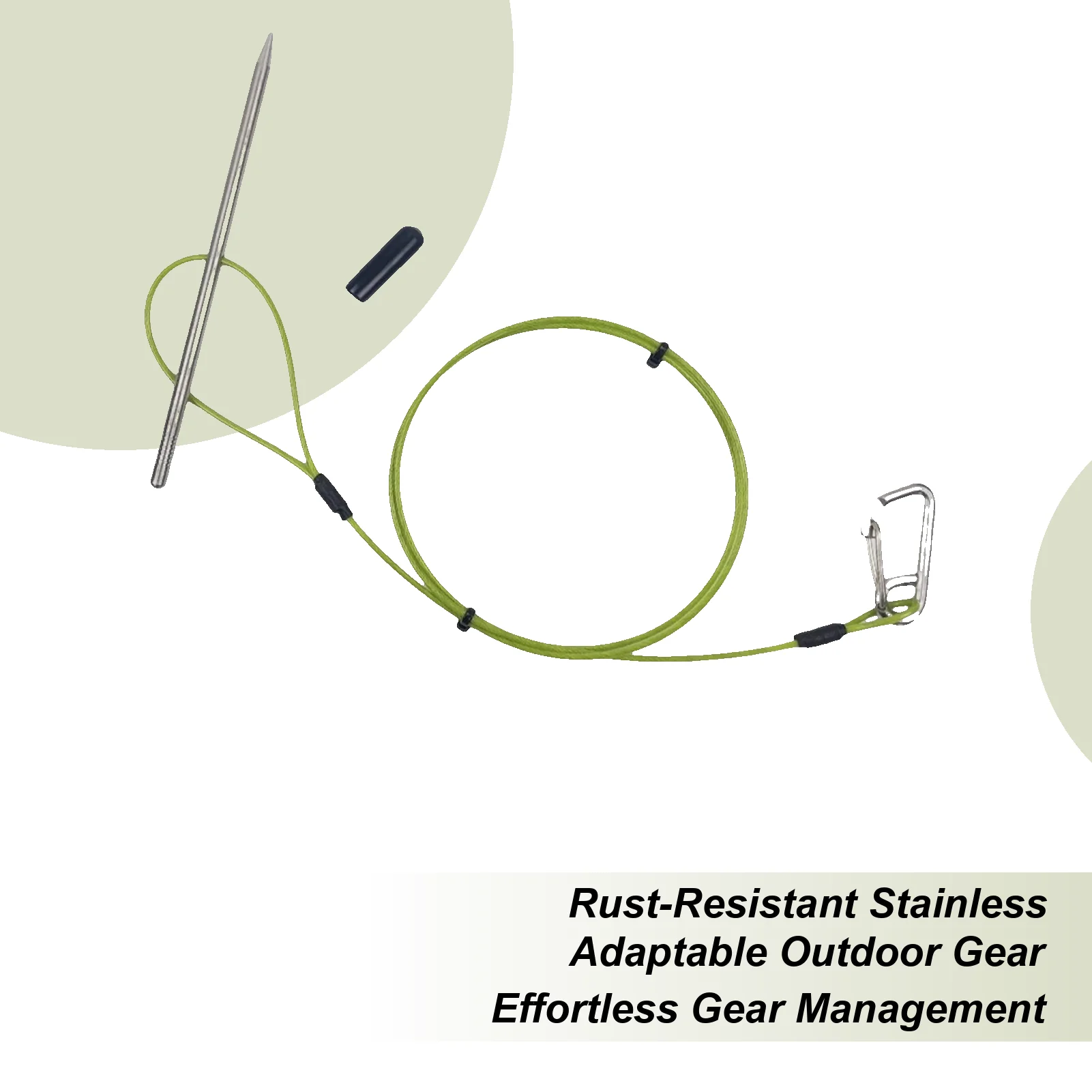 釣りストリンガー-ステンレス鋼ケーブルクランプ-カラビナ付き-釣りグラバーツール-スキューバ-カヤック-湖-池-海辺の小川用