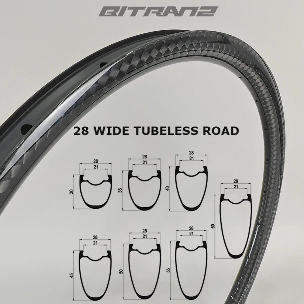 Rennrad Carbon Felgen 30/35/40/45/50/55/60mm Felge Bremsscheibe 28mm Breite Tubeless Haken Hookless Symmetrie Asymmetrie Fahrrad Rad UD