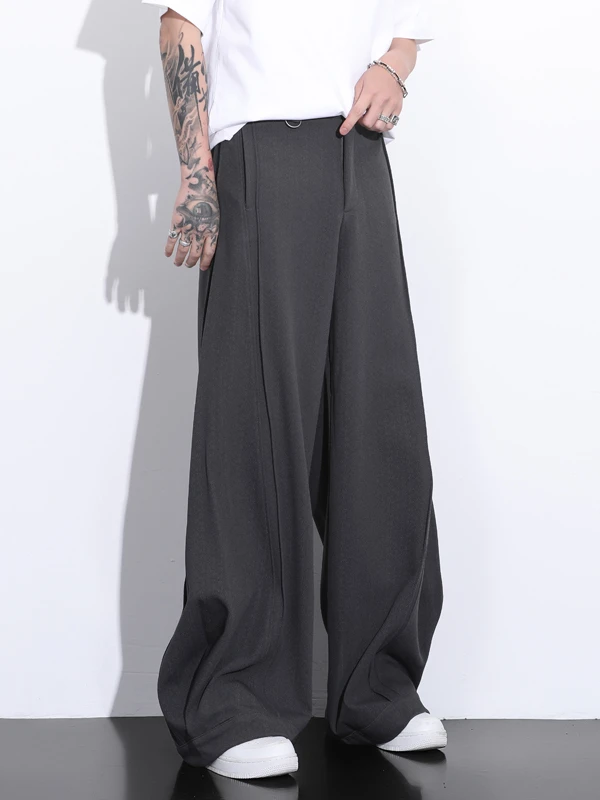 

Новинка 2023 года, мужские повседневные брюки, свободные брюки в американском стиле ретро с высокой талией, широкие брюки длиной до пола, CleanFit Cool Haome