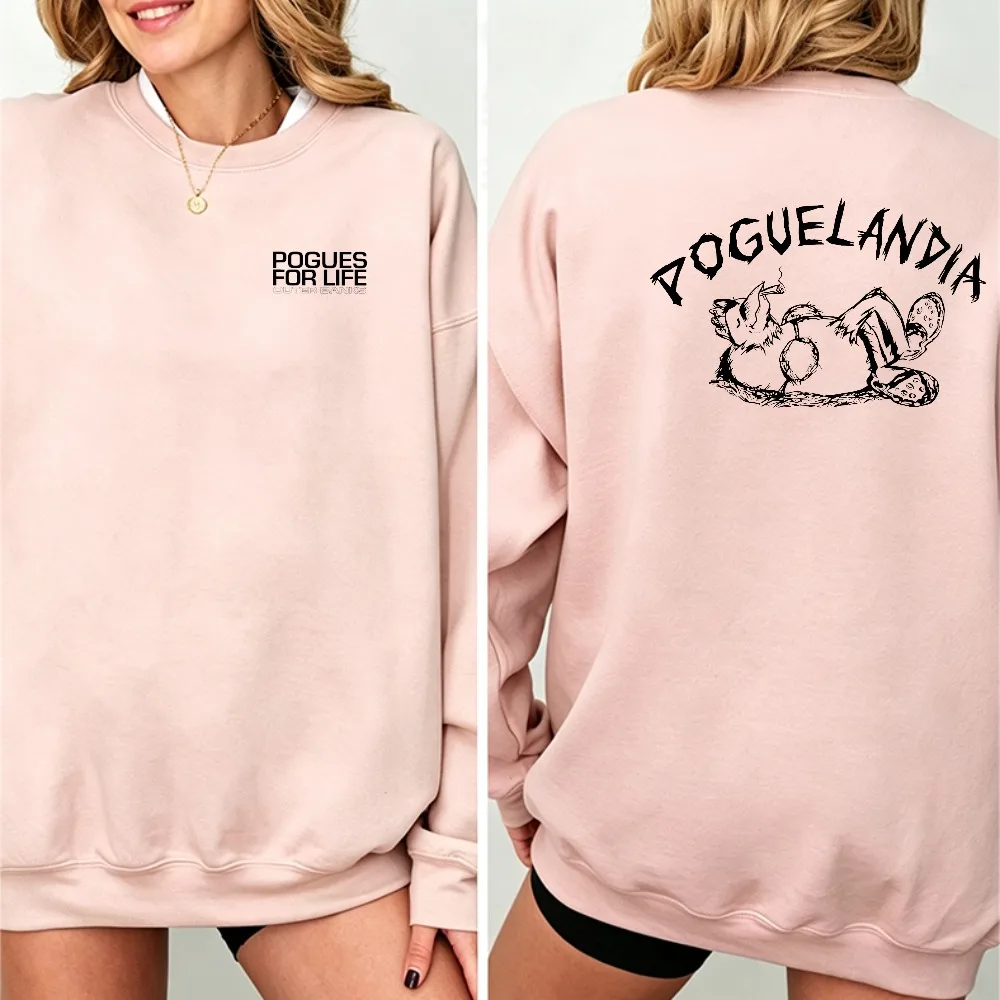 Outer Banks‑Inspired SWEATSHIRT Double‑Sided Pogues for Life Poguelandia Sketch  TV Show Fan Merch Casual Beach Streetwear Tops