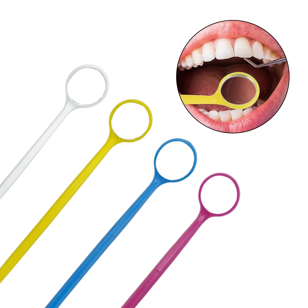

100 шт. одноразовое стоматологическое зеркало для рта, пластиковое зеркало для стоматолога, отражатель для гигиены полости рта, зеркало для проверки, отбеливание зубов, стоматологические инструменты