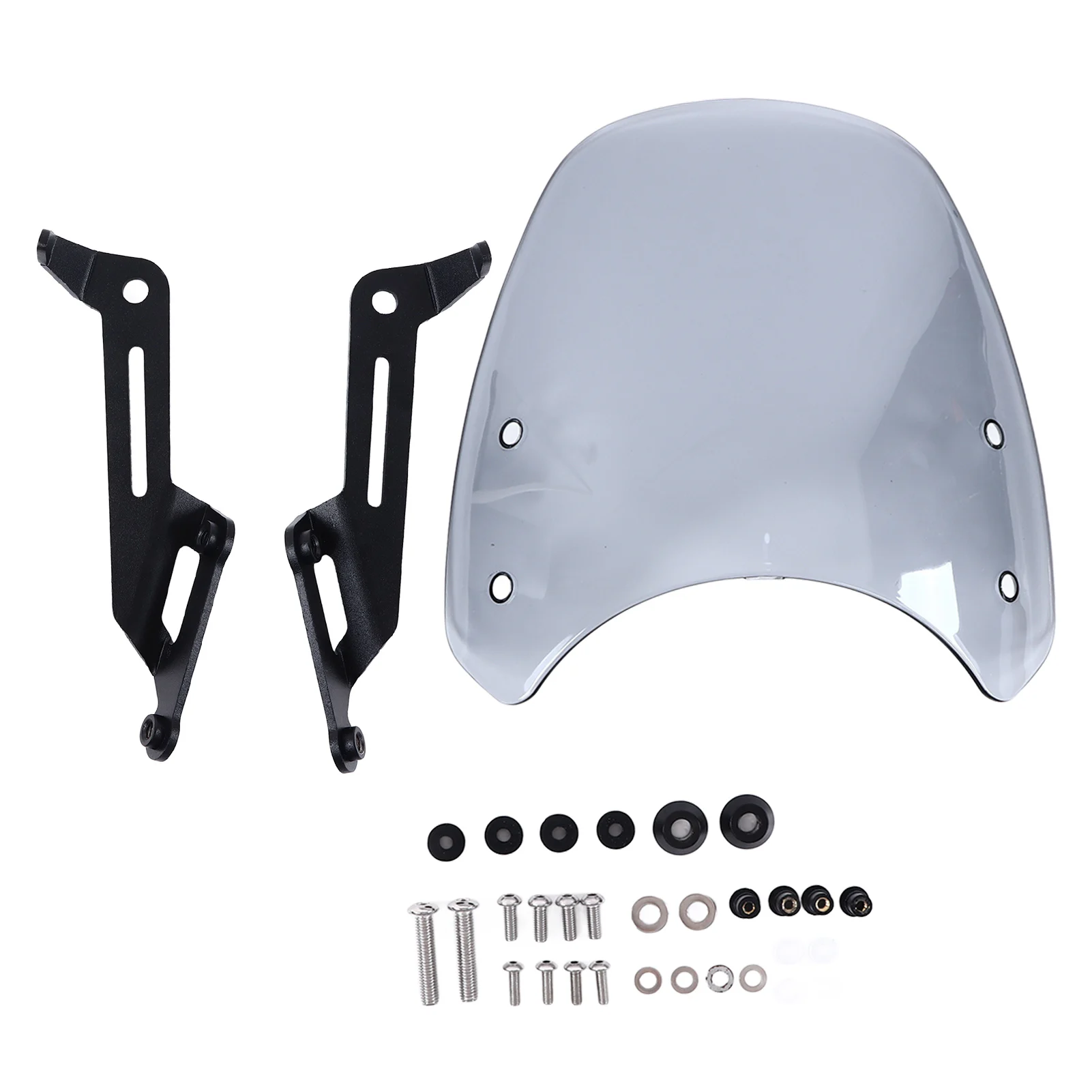 

Motorcycle Front Windshield with Aluminium Mounting Brackets Replacement for Bonneville T100 T120 2016‑2020Grey