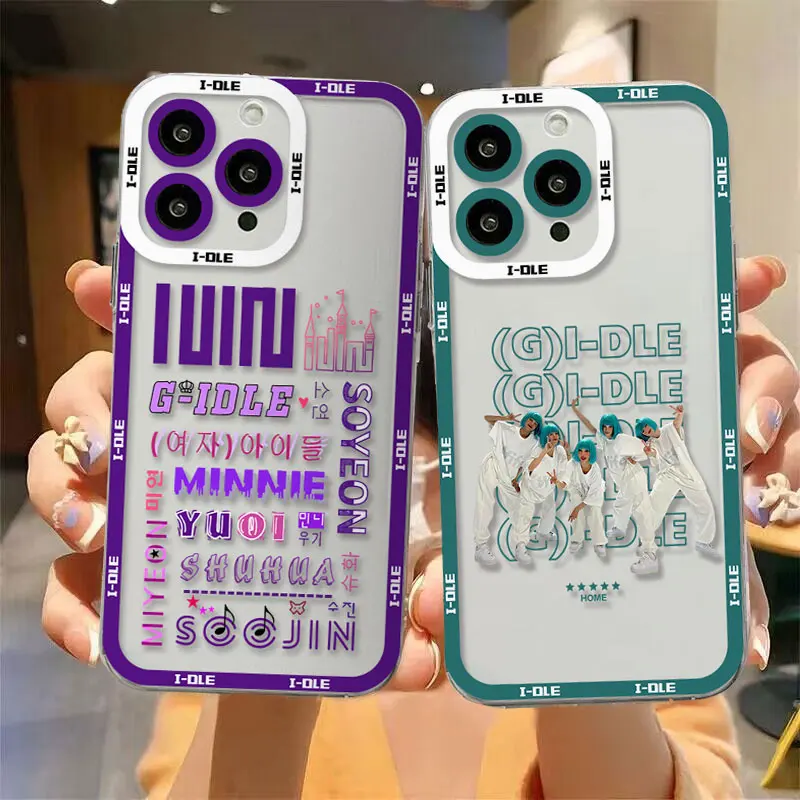 K-pop (G)I-DLE já cítit telefon pouzdro pro iPhone 15 14 13 12 11pro mini mala pro maxi X XR xsmax 6S 6pro 7 8 plus SE20 průhledná zakrýt