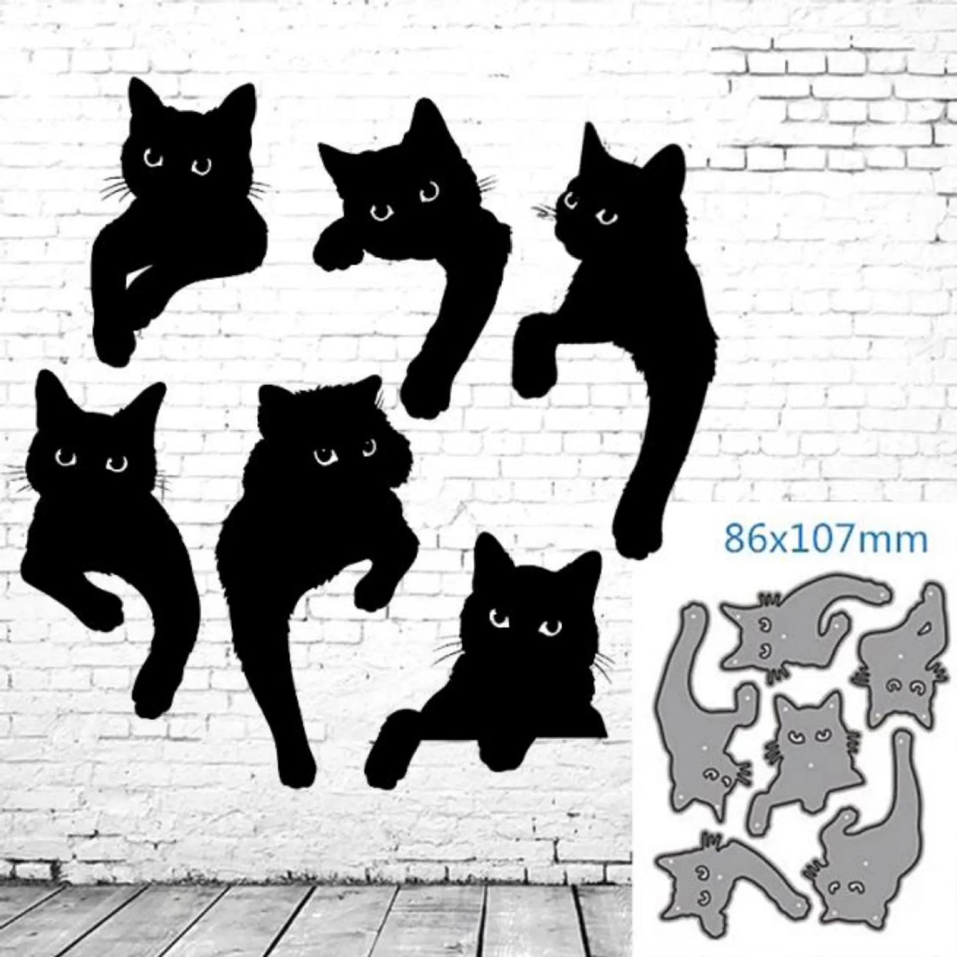 New 6Pcs Cat Metal Cut Dies Stencils for Scrapbooking Stamp/Photo Album Decorative Embossing DIY Paper Cards