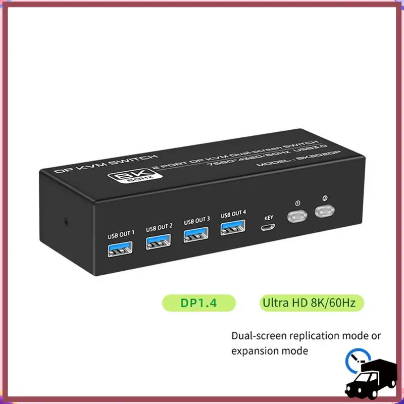 

Efficient 8K DP KVM Switch For 2 Computers USB 3.0 KVM Switch 2 In 2 Out And 4 USB 3.0 Port For Mouse Keyboad Monitor Durable UK