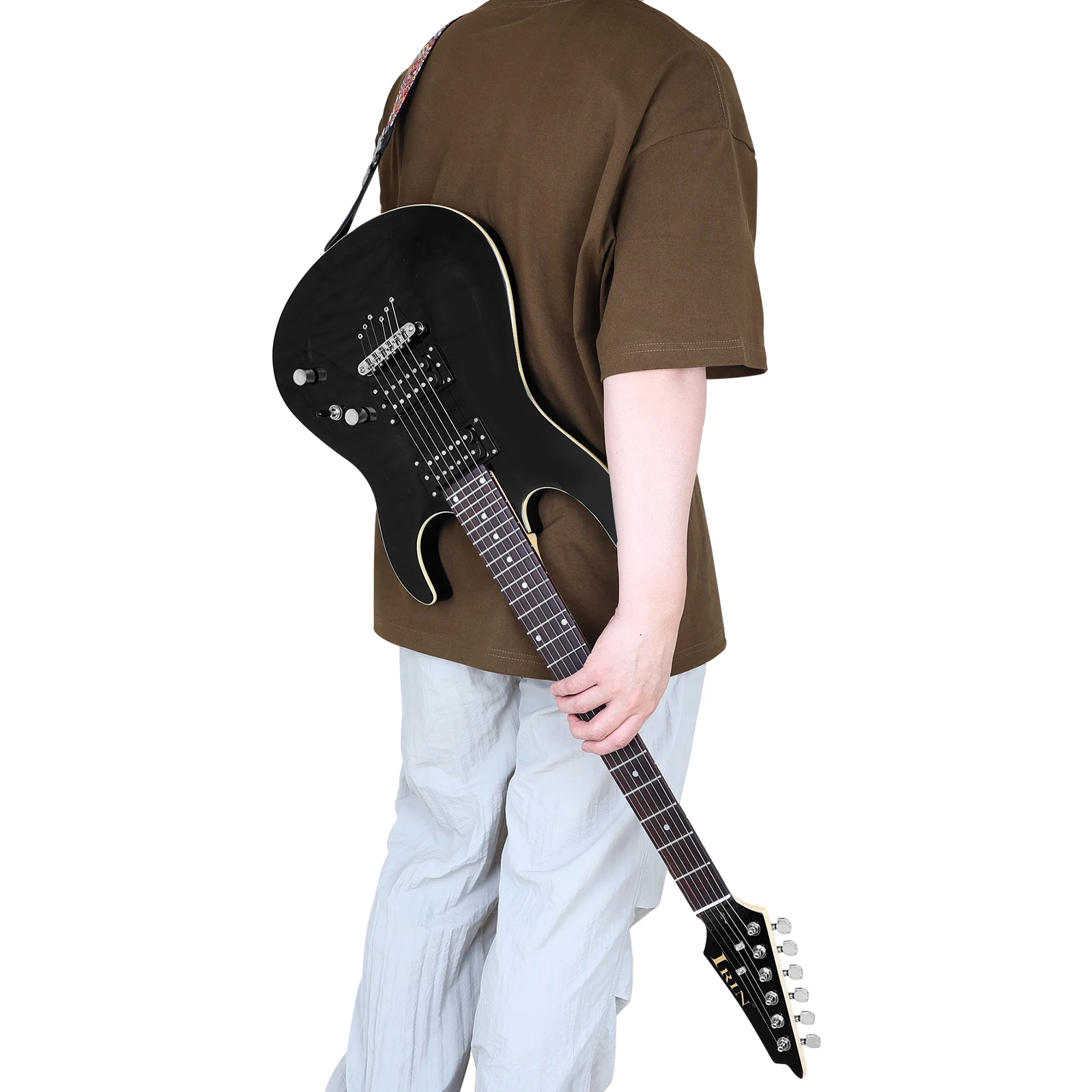 IRIN R-371 Electric Guitar – 24-Fret Dual Humbucker Ripple Texture Finish Electric Guitar Professional Plucked Instrument