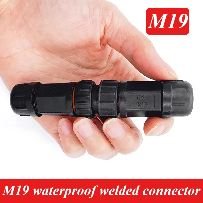 M19 Waterproof Soldering Connector Socket IP68 2 3 4 5 6 7-9 10Pin Male Female Plugs Connectors for LED Light Security Equipment