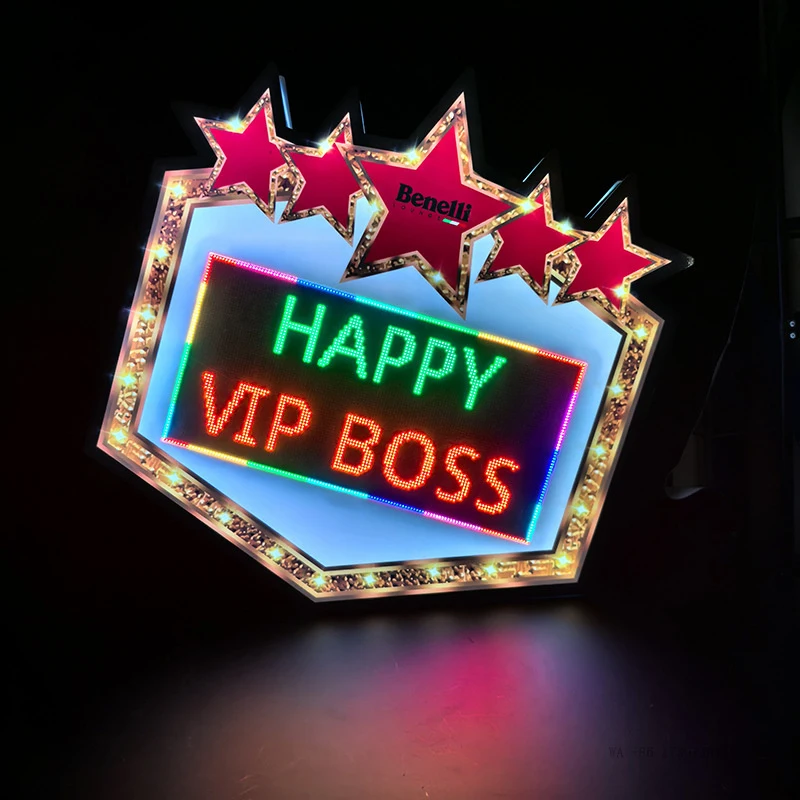 AcrylicLEDScreen-programmable letter signs, glowing star hand-held signs, cross-border bar suppliesVIPBirthday Quicksand Display