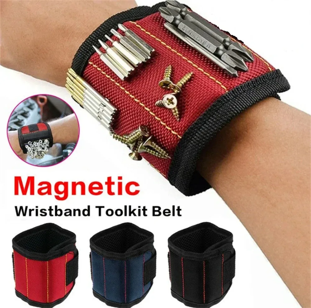 

Strong Magnetic Wristband Portable Tool Bag Electrician Adjustable Wrist Belt Screws Small Metal Nails Bolts