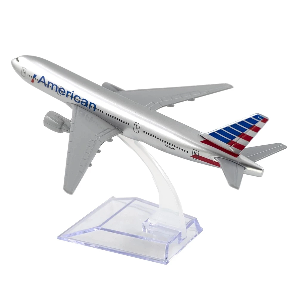 1/400 Scale Alloy Aircraft Boeing 777 American Airlines 16cm Plane B777 Model Toys Decoration Children Kids Gift for Collection