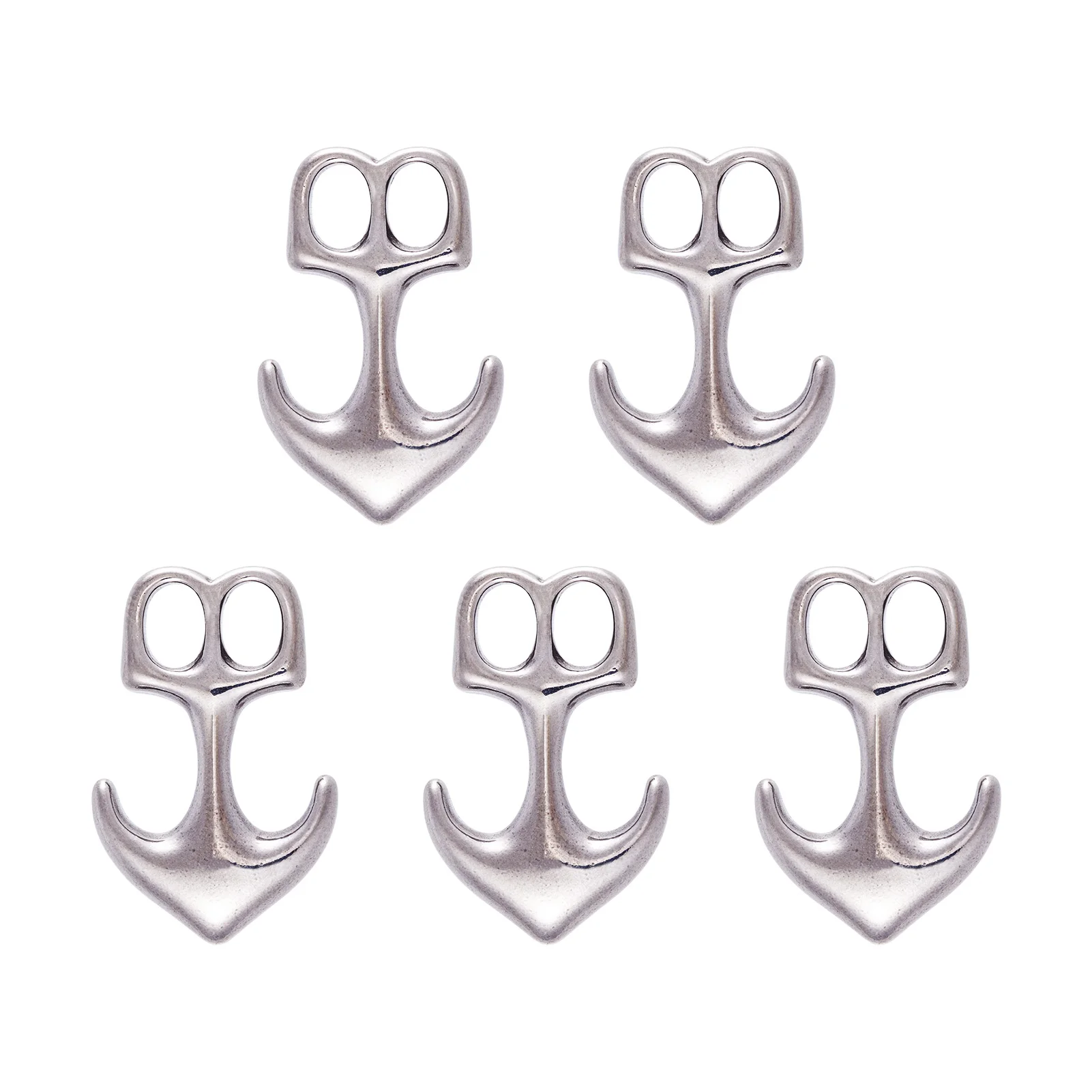 

5pcs Anchor Hook Clasps 304 Stainless Steel Connector For Women Men Leather Cord Bracelet Closure Jewelry Making DIY Accessories
