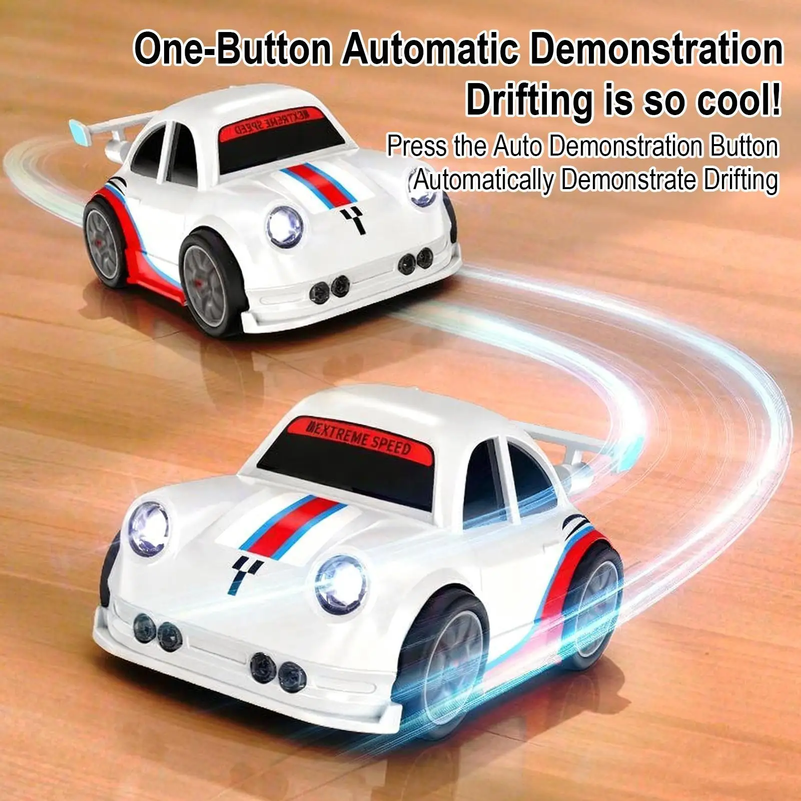 

RC Cars Remote Control Car Toy 2.4G High Speed 4WD 360 Rotation Drifting RC Vehicle Mini Toys With LED Lights And Sound For