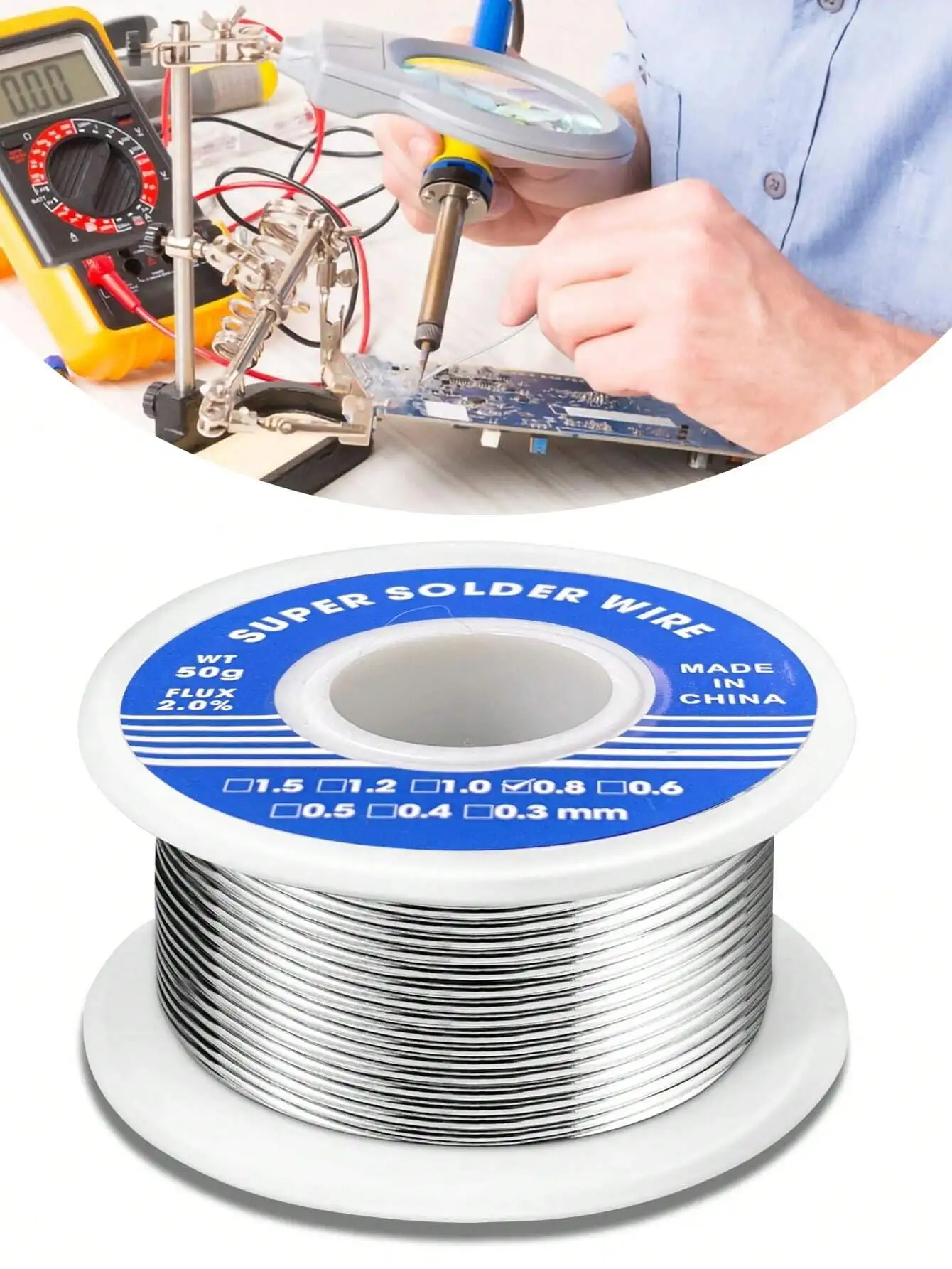 

63-37 Tin Lead Rosin Core Solder, 0.6/0.8/1mm Wire For Electrical Soldering Contains 2.5% Flux