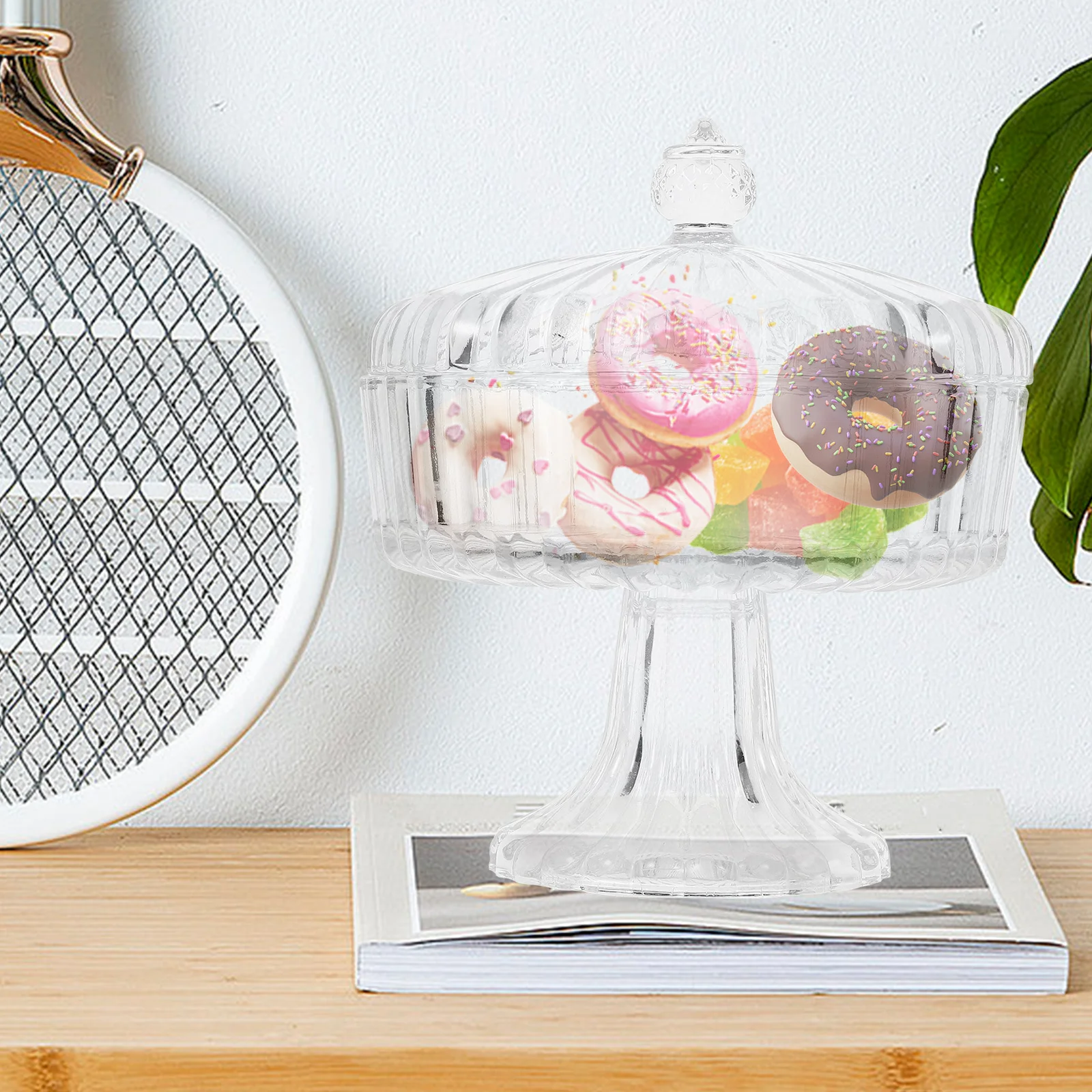 

Luxury Glass Jewelry Box with Lid Trinket Case for Rings Necklaces Earrings Storage Desktop Organizer Decorative Relief