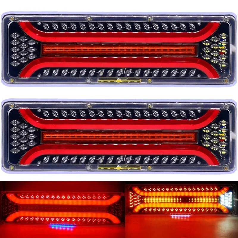 Neue LKW-Rücklichtführung Flow Lenkung Bremse Rückfahrverkehr wasserdichte LED-Anhänger Rücklichter Nebelscheinwerfer Wohnwagen UTE ATV