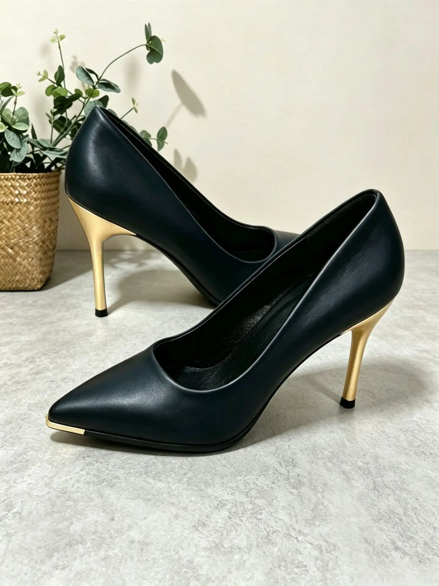 Neue Party Hochzeit Damen High Heels Echtleder Spitze Schuhe Elegante Bürodamen-Schuhe Damenpumps Große Größe 42 – Detail 13