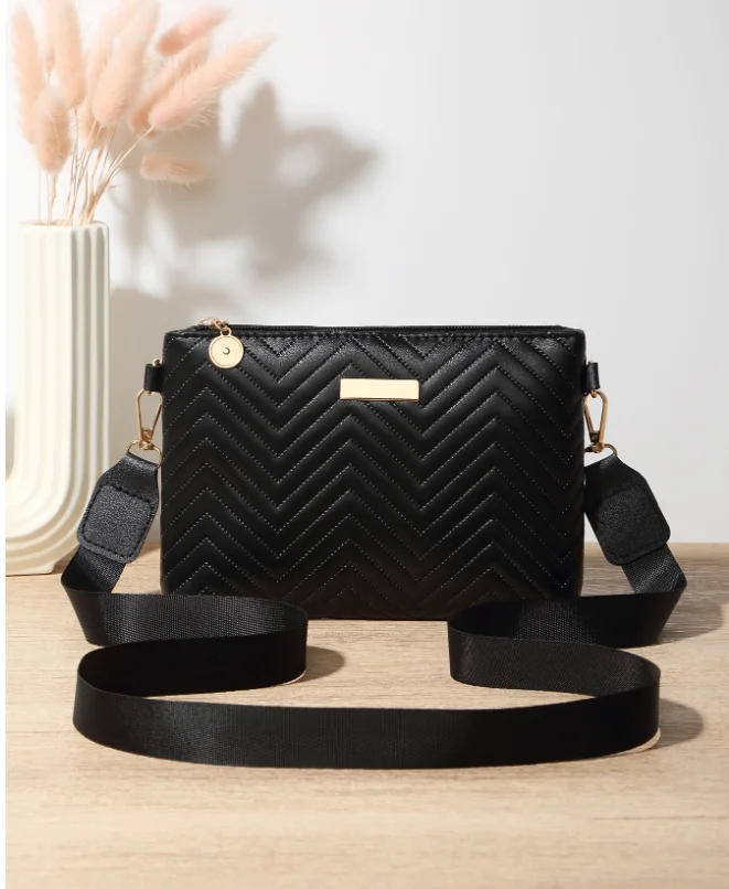 Women's Embossed Sequin Shoulder Bag Small Square V-Shaped Casual Crossbody Mobile Phone Holder Handbag