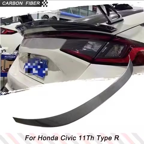 Carbon Fiber Car Rear Trunk Spoiler for Honda Civic 11th TYPE R Sedan 2022 2023 Car Rear High-Kick Tail Racing Spoiler Wing Lip
