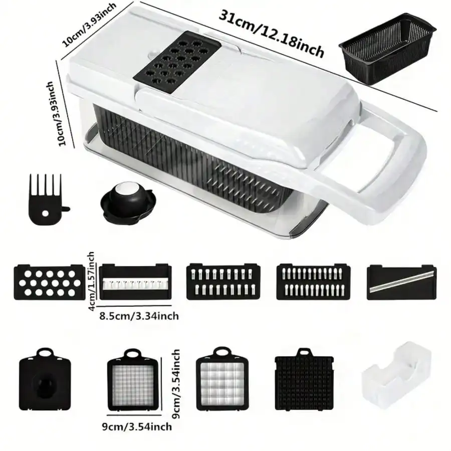 [قطاعة الخضار] مجموعة واحدة، 15 في 1، قطاعة خضروات، قطاعة فواكه متعددة الوظائف، مبشرة طعام يدوية، قطاعة خضروات،