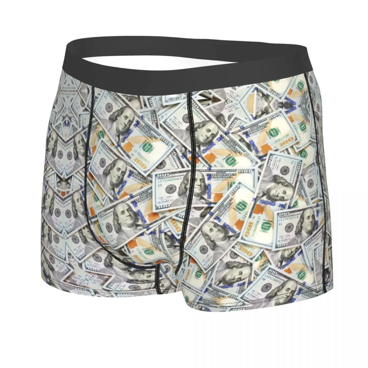 Custom US Dollars Pattern Boxers Shorts Mens Money Briefs Underwear Fashion Underpants