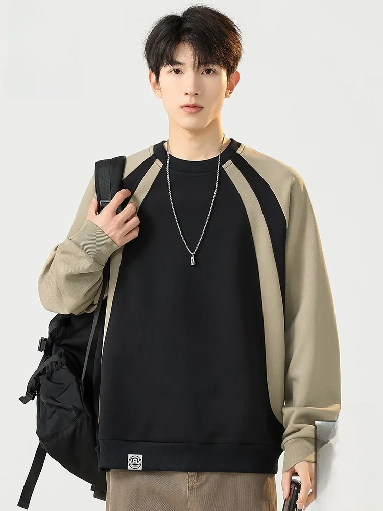 

Мужской свитшот Paul Frank свободного кроя с длинными рукавами и круглым вырезом, осенняя новинка, повседневный топ в американском стиле с цветными блоками и принтом обезьяны