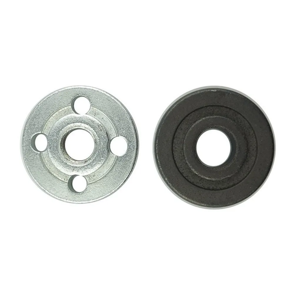 2 Pair Premium Steel Angle Grinder Flange Threaded Design Threadless Design Grinder Flange Set Plated Surface Metal Lock Nut