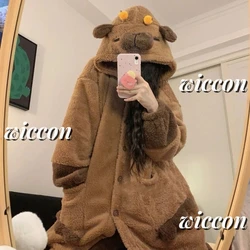 Adult Capybara Cosplay Costume Robes Kigurumi Anime Nightgown Halloween Cartoon Pajamas Pajama Party Costume