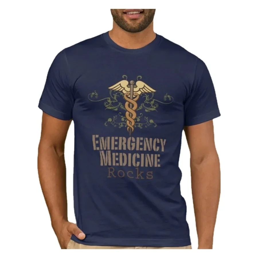 Fashion Emergency Medicine Rocks Caduceus T-Shirt. Summer Cotton Short Sleeve O-Neck Mens T Shirt New S-3XL