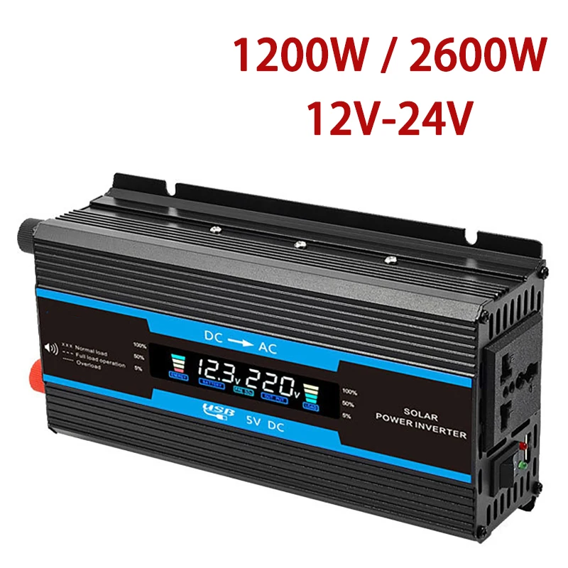 2600W Car Power Inverter Modified Sine Wave Auto DC 12V 24V to 220V Solar Inverter Socket For Home Car 600W 1200W 1600W 2200W