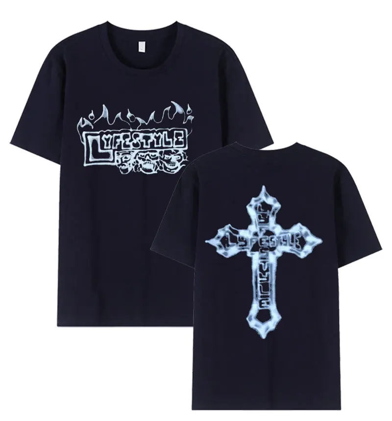 مغني الراب Yeat Lyfestyle الهيكل العظمي الجرافيك تي شيرت الرجال الهيب هوب القوطية تي شيرتات قصيرة الاكمام الرجعية المتضخم القطن تيز الشارع الشهير