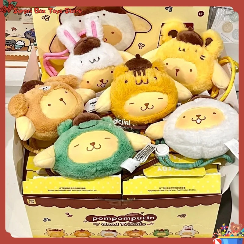 

Оригинальная серия Pompompurin Good Friends: Сюрприз-бокс с милыми виниловыми плюшевыми подвесками, фигурками, куклами и брелоками для ключей – подарок для девочек