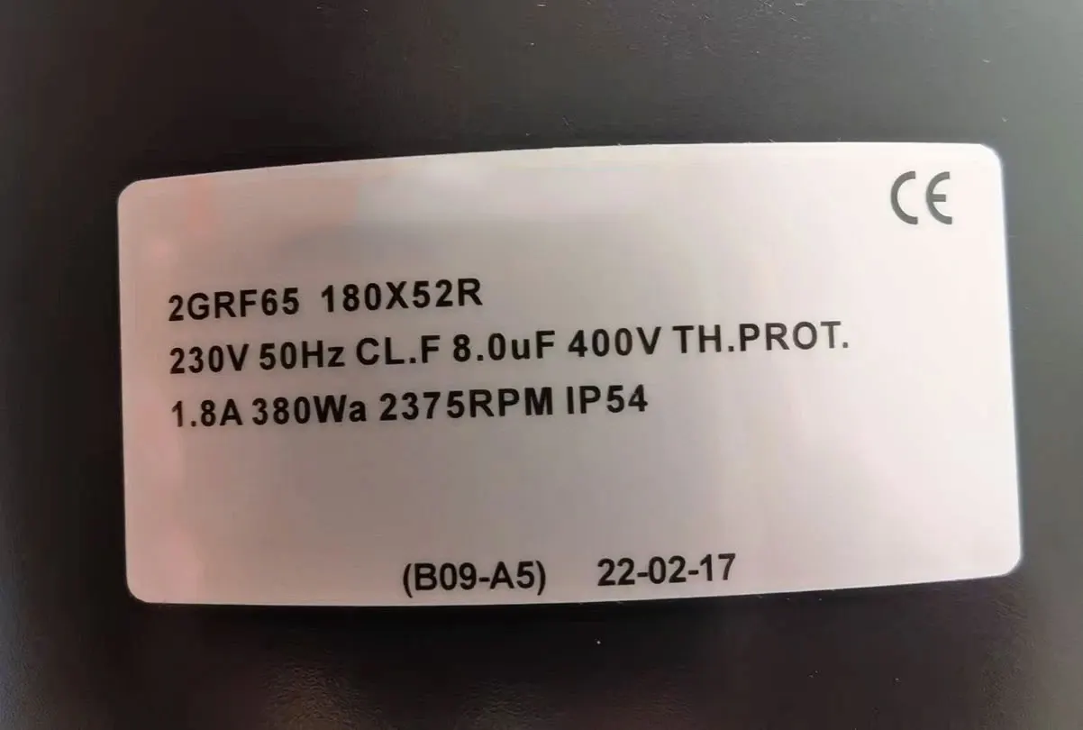 

Совершенно новый и оригинальный инверторный вентилятор 2GRF65 180*52R B09-A5 Гарантия один год