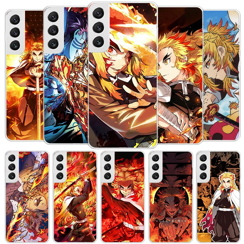 Demon Slayer Rengoku Kyoujurou Cover Phone Case For Samsung Galaxy S24 Ultra S23 S22 S21 S20 FE S10 Plus S10E S9 S8 + Soft Funda