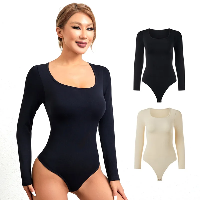 New Fashion Seamless Long-Sleeve Bodysuit for Women Slimming High Stretch Body-Hugging Underwear Seamless Design Body Shapers