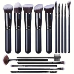 14-16 pezzi Set di pennelli per trucco professionale Kit per trucco Premium fondotinta per capelli sintetici Power Eyeshadows Blending Beauty Tools