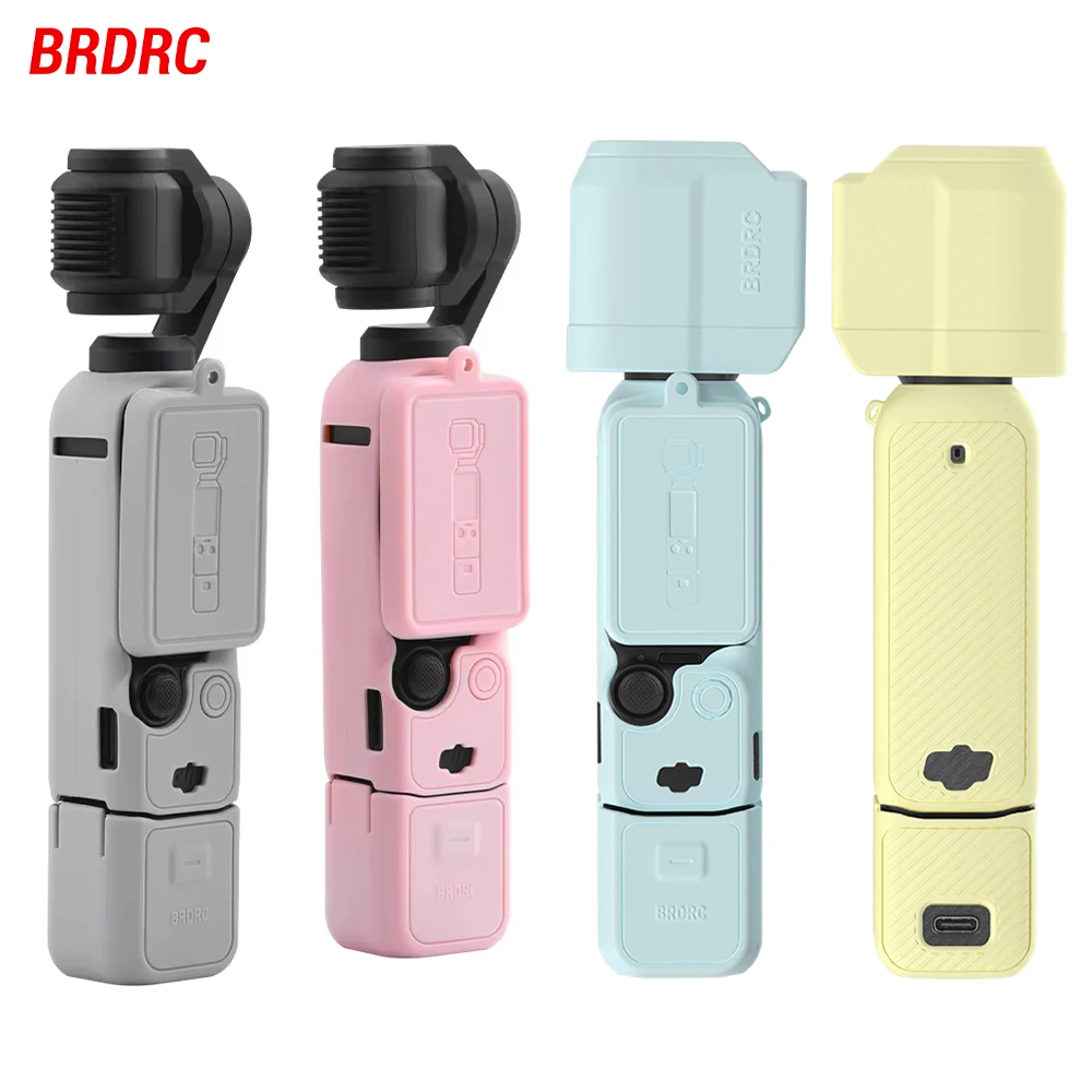 

BRDRC Silicone Cover for DJI Osmo Pocket 3 Protective Case Lens Cap Anti-Scratch Gimbal Camera Handle Soft Case Camera Accessory