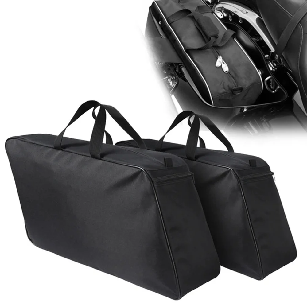 Motorcycle Luggage Bags For Harley Touring Road King Road Glide Electra Street Glide Black Inner Bags Adventure Suitcases Bag